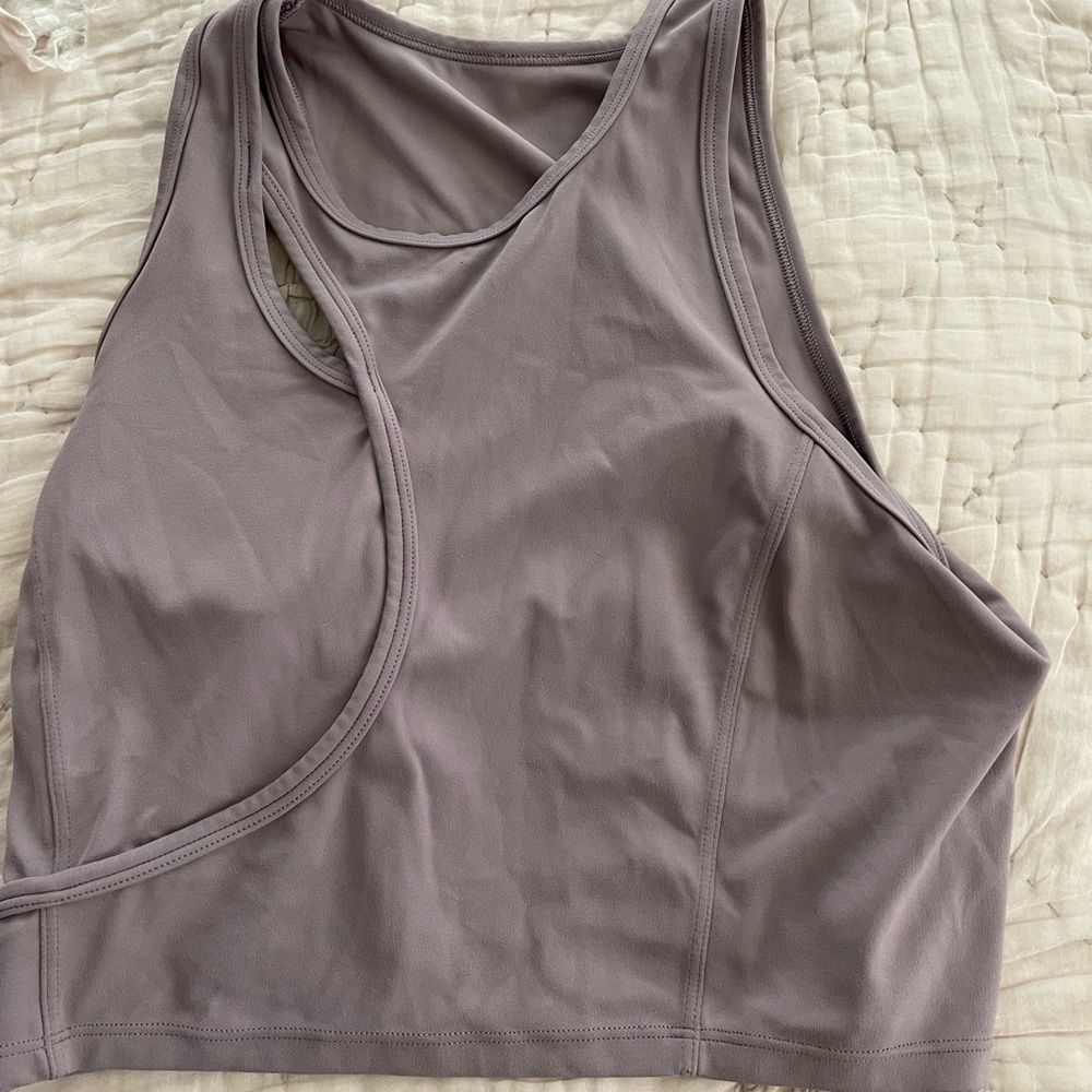 Lululemon cutoff tank with keyhole cutout